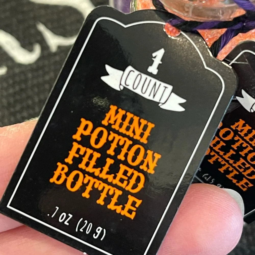 7x Target Mini Halloween Glass Potion Bottles - full set